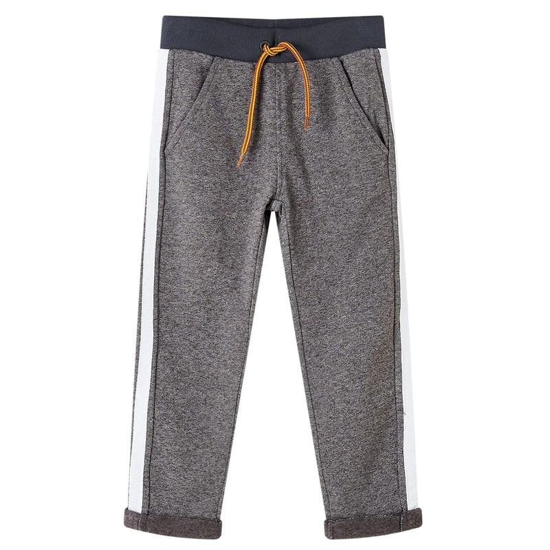 Load image into Gallery viewer, VidaXL Kinderjoggingbroek 128 gemêleerd donkergrijs
