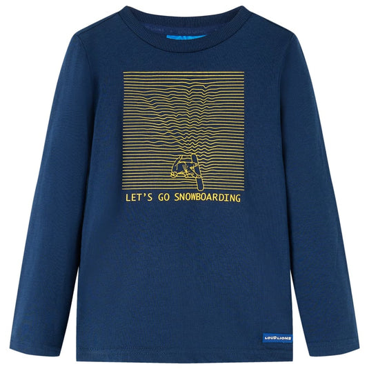 Vidaxl kindershirt met lange mouwen 116 marineblauw
