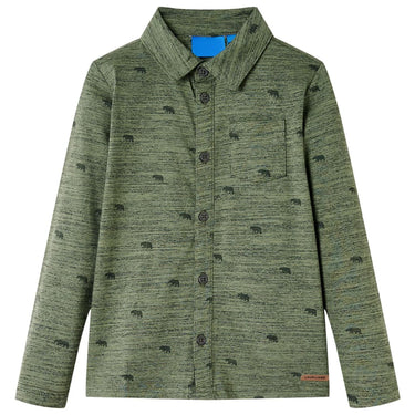 Vidaxl kindershirt 104 gemêleerd kakikleurig