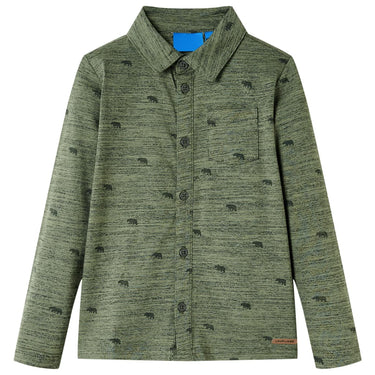 Vidaxl kindershirt 128 gemêleerd kakikleurig