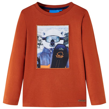 Vidaxl kindershirt met lange mouwen 116 lichtroestkleurig