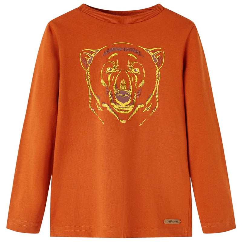 Load image into Gallery viewer, VidaXL Kindershirt met lange mouwen 140 lichtroestkleurig
