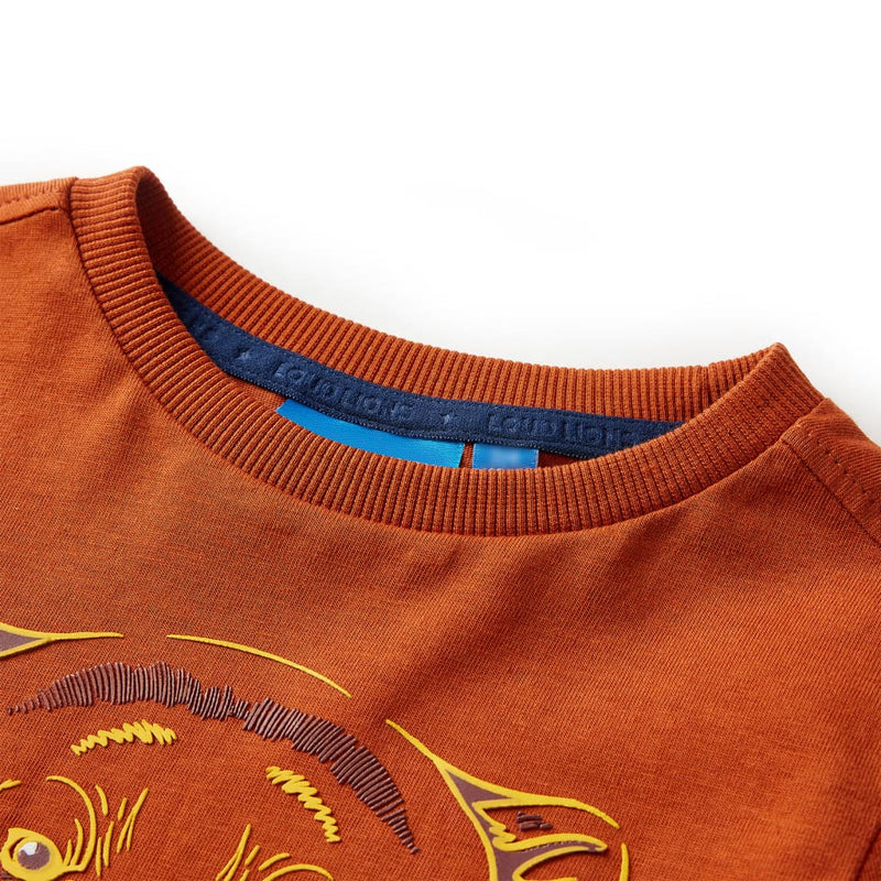 Load image into Gallery viewer, VidaXL Kindershirt met lange mouwen 140 lichtroestkleurig
