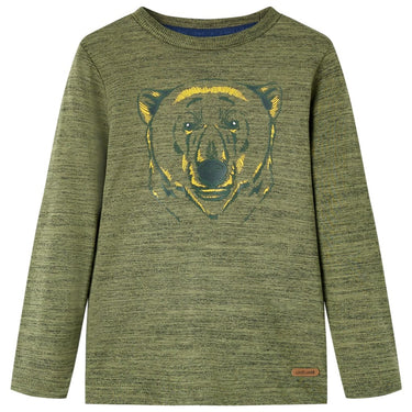Vidaxl kindershirt met lange mouwen 104 gemêleerd kakikleurig
