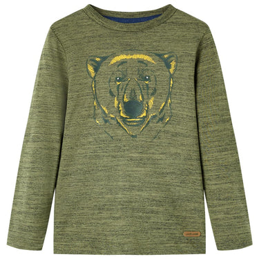 Vidaxl kindershirt met lange mouwen 128 gemêleerd kakikleurig
