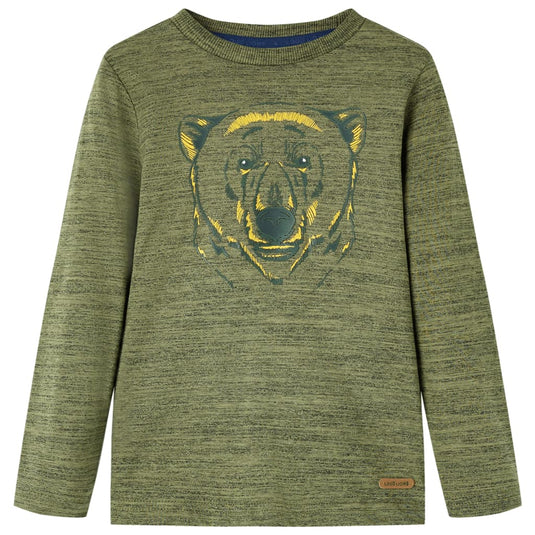 Vidaxl kindershirt met lange mouwen 128 gemêleerd kakikleurig