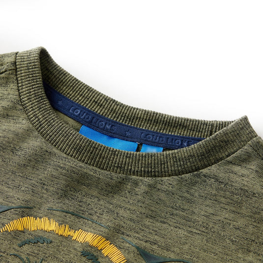 Vidaxl kindershirt met lange mouwen 128 gemêleerd kakikleurig