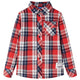 VidaXL Kinderoverhemd geruit 140 rood en marineblauw