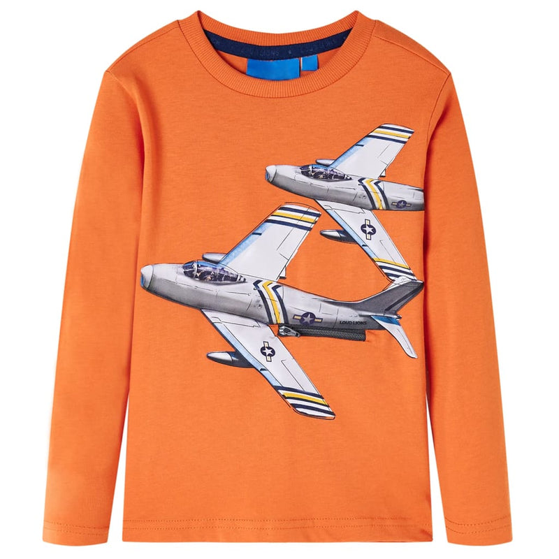 Load image into Gallery viewer, VidaXL Kindershirt met lange mouwen 128 donkeroranje
