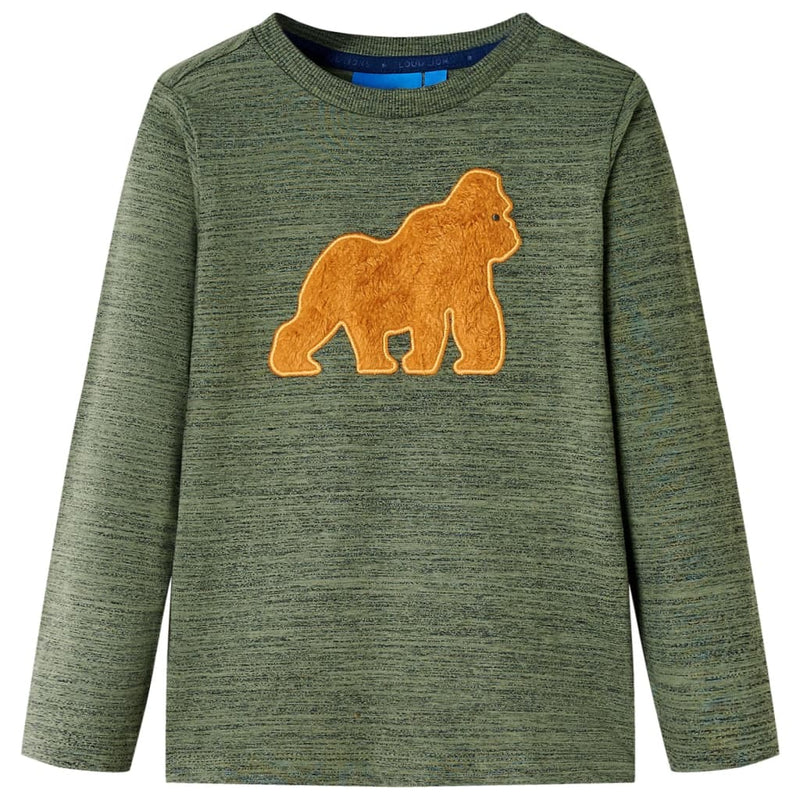Load image into Gallery viewer, VidaXL Kindershirt met lange mouwen 92 gemêleerd kakikleurig
