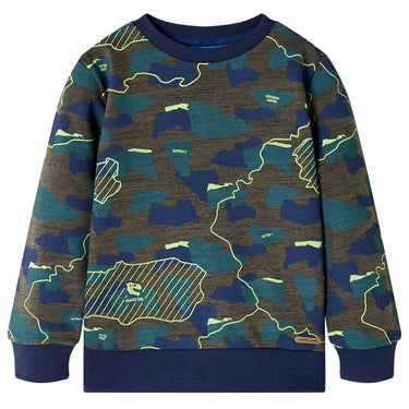 Vidaxl kindershirt 140 gemêleerd donkerkakikleurig