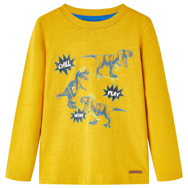 Load image into Gallery viewer, VidaXL Kindershirt met lange mouwen 92 okerkleurig
