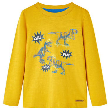 Vidaxl kindershirt met lange mouwen 116 okerkleurig