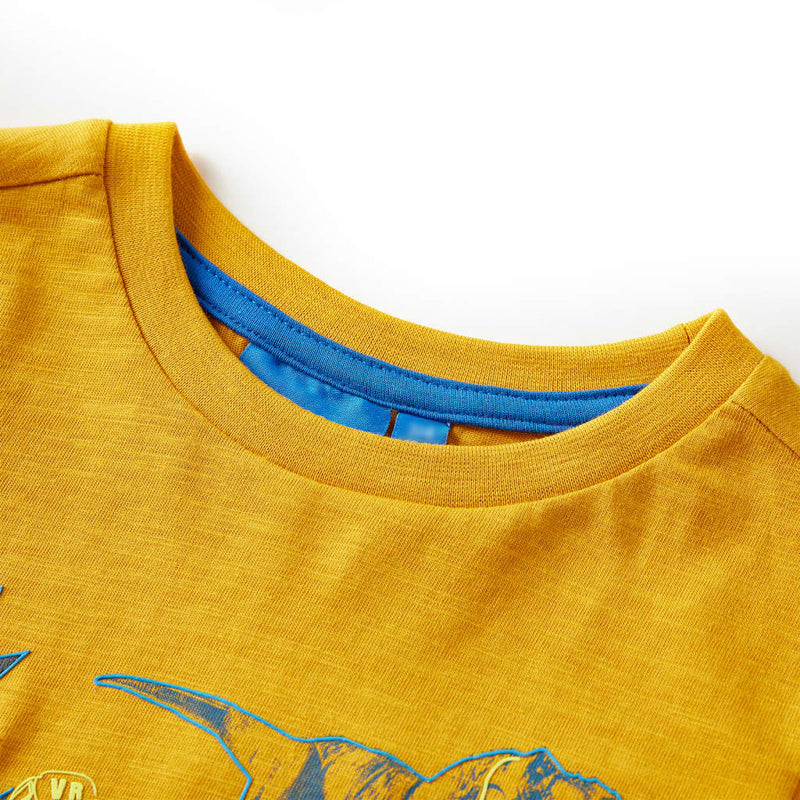Load image into Gallery viewer, VidaXL Kindershirt met lange mouwen 140 okerkleurig
