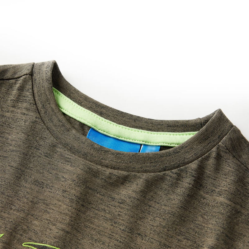 Load image into Gallery viewer, Vidaxl kindershirt met lange mouwen 116 gemêleerd kakikleurig
