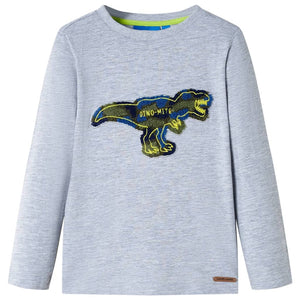Vidaxl kindershirt met lange mouwen 116 gemêleerd grijs