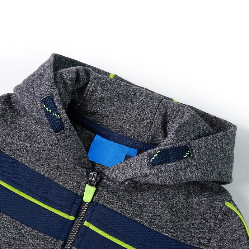 Load image into Gallery viewer, VidaXL Kindervest met capuchon en rits 92 gemêleerd grijs
