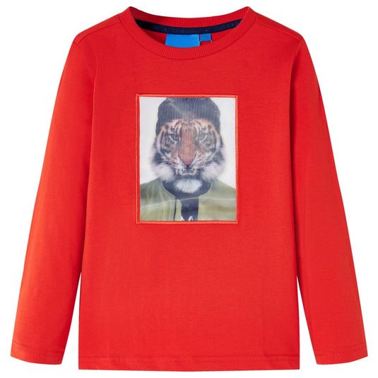 VidaXL Kindershirt met lange mouwen 104 rood