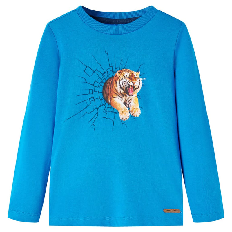 Load image into Gallery viewer, VidaXL Kindershirt met lange mouwen 128 kobaltblauw
