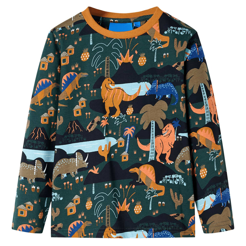 Load image into Gallery viewer, Vidaxl kinderpyjama met lange mouwen 128 donkergroen
