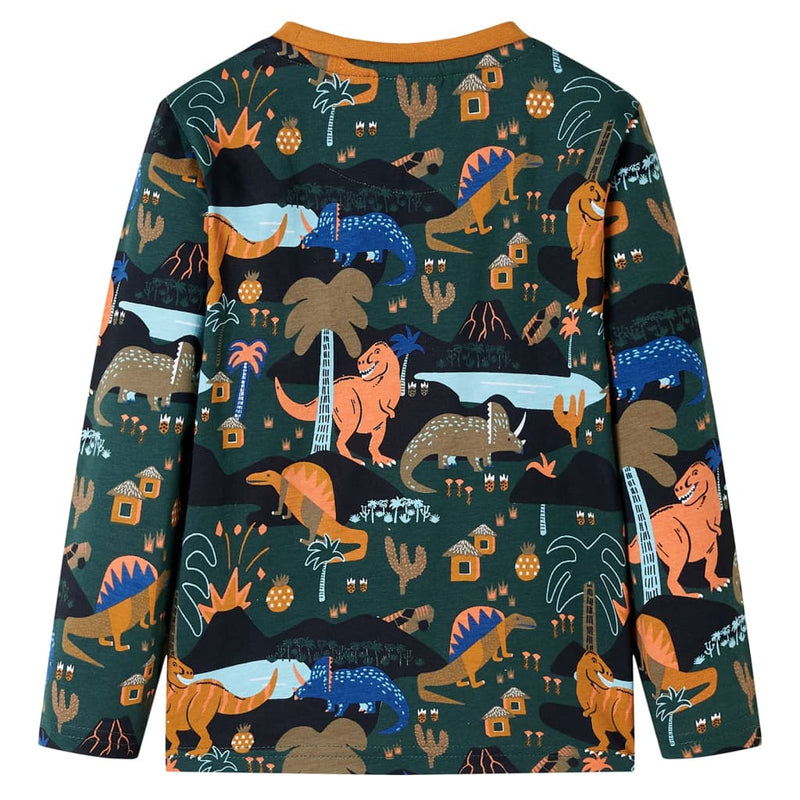 Load image into Gallery viewer, Vidaxl kinderpyjama met lange mouwen 128 donkergroen
