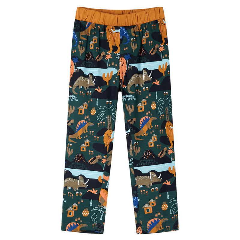 Load image into Gallery viewer, Vidaxl kinderpyjama met lange mouwen 140 donkergroen

