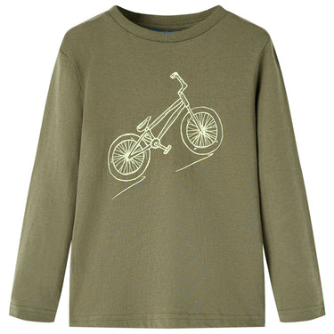 Vidaxl kindershirt met lange mouwen 92 kakikleurig