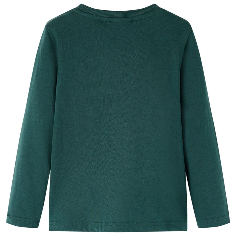 Load image into Gallery viewer, VidaXL Kindershirt met lange mouwen 140 donkergroen
