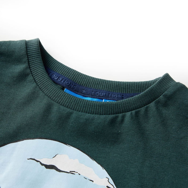 Load image into Gallery viewer, VidaXL Kindershirt met lange mouwen 140 donkergroen
