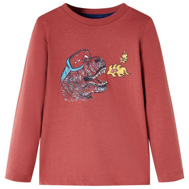 Vidaxl kindershirt met lange mouwen 116 roodbruin