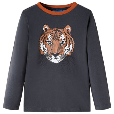 Vidaxl kindershirt met lange mouwen 116 antracietkleurig