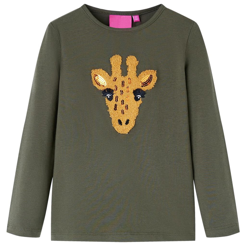 Load image into Gallery viewer, Vidaxl kindershirt met lange mouwen 104 kakikleurig
