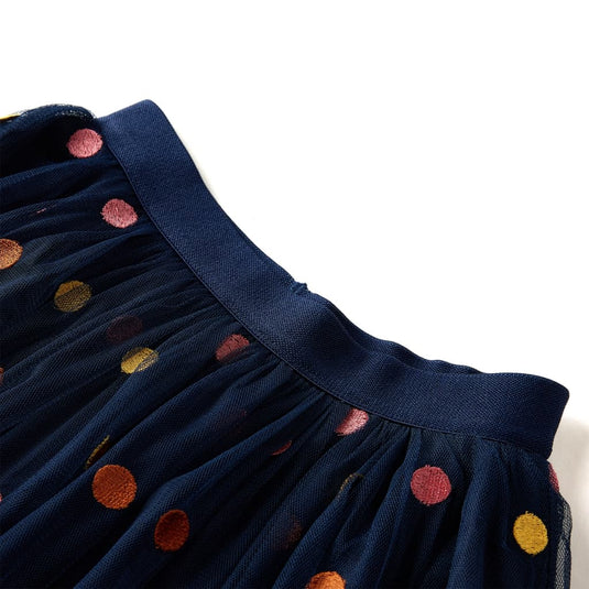 VidaXL Kinderrokje met tule en stippen 128 marineblauw