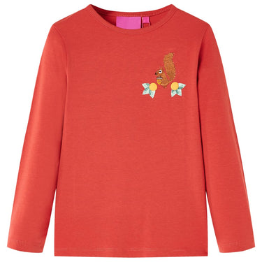 Vidaxl kindershirt met lange mouwen 104 roodbruin