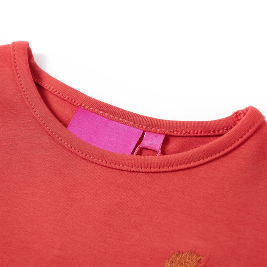 Vidaxl kindershirt met lange mouwen 128 roodbruin