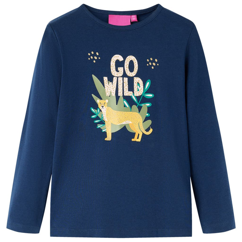Load image into Gallery viewer, Vidaxl kindershirt met lange mouwen 128 marineblauw
