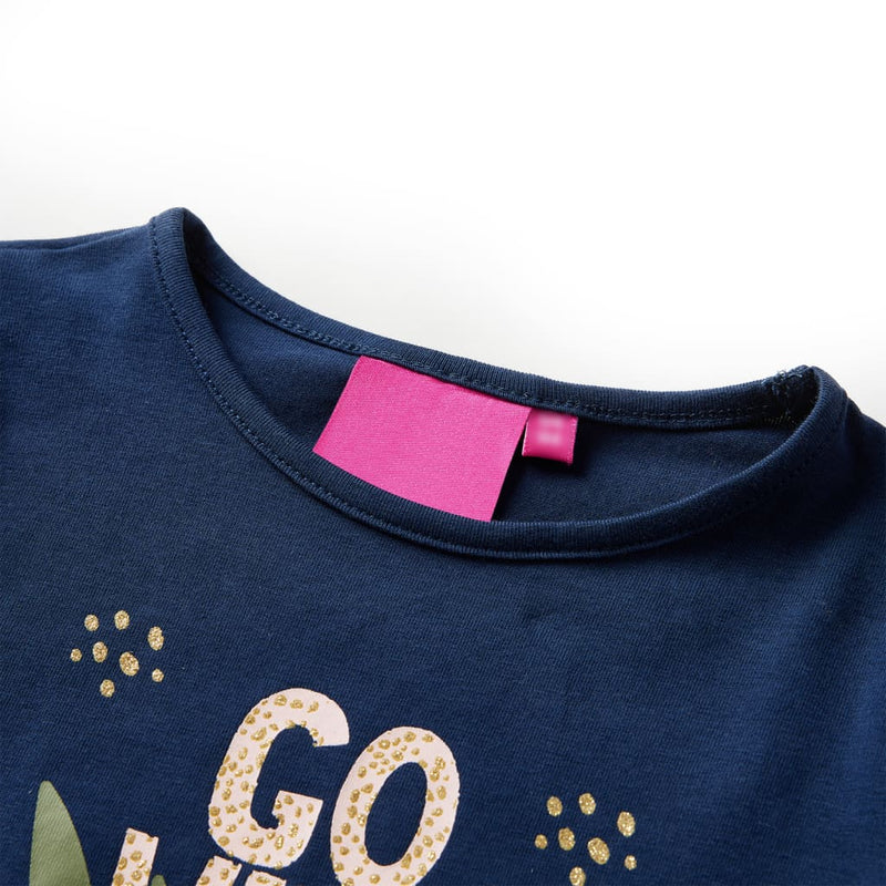 Load image into Gallery viewer, Vidaxl kindershirt met lange mouwen 140 marineblauw
