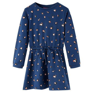Vidaxl kinderjurk met lange mouwen 104 marineblauw