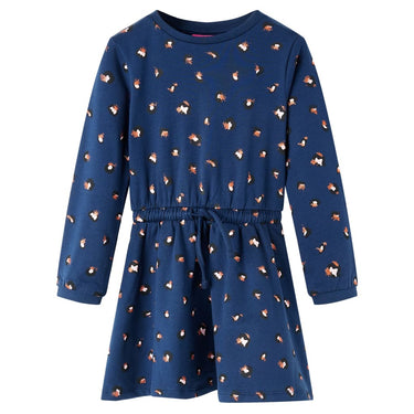 Vidaxl kinderjurk met lange mouwen 116 marineblauw