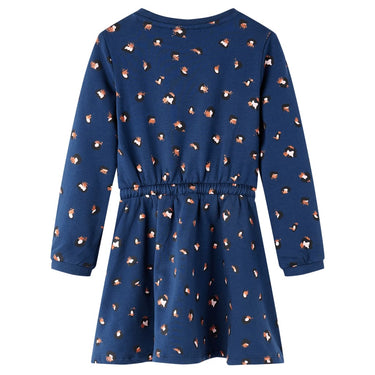 Vidaxl kinderjurk met lange mouwen 140 marineblauw