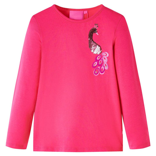 VidaXL Kindershirt met lange mouwen 128 felroze