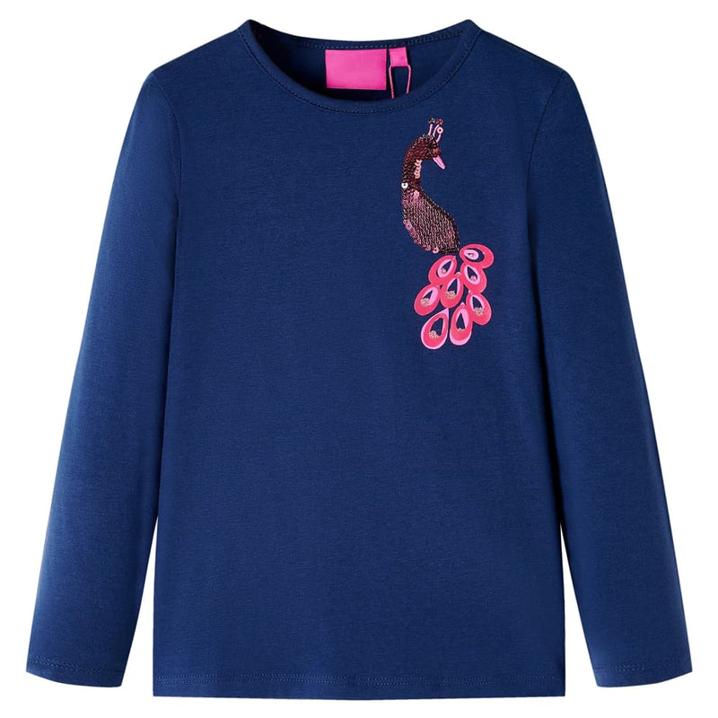 Load image into Gallery viewer, Vidaxl kindershirt met lange mouwen 104 marineblauw
