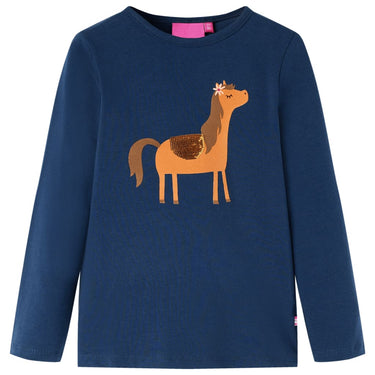 Vidaxl kindershirt met lange mouwen 116 marineblauw
