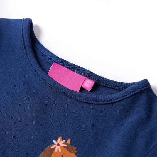 Vidaxl kindershirt met lange mouwen 128 marineblauw