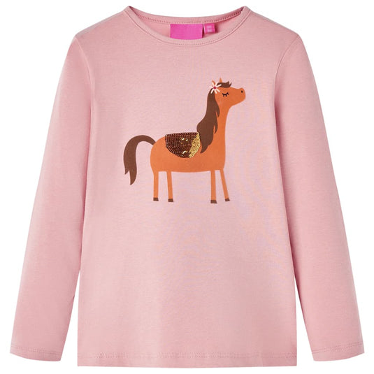 Vidaxl kindershirt met lange mouwen 92 lichtroze