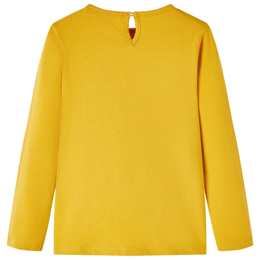 Vidaxl kindershirt met lange mouwen 104 donker okerkleurig