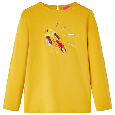 Vidaxl kindershirt met lange mouwen 116 donker okerkleurig