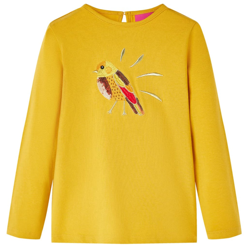 Load image into Gallery viewer, Vidaxl kindershirt met lange mouwen 116 donker okerkleurig
