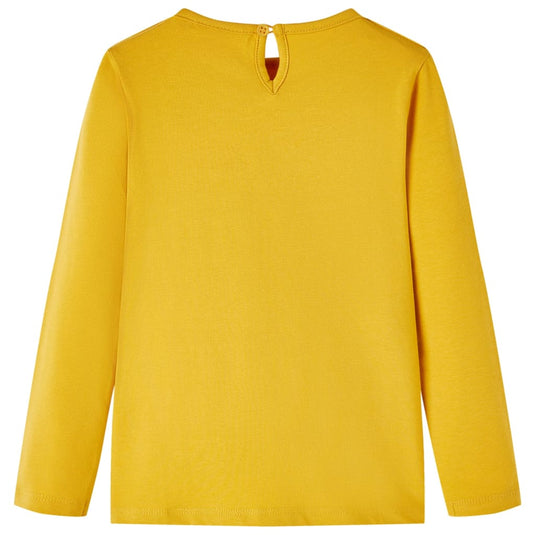Vidaxl kindershirt met lange mouwen 116 donker okerkleurig