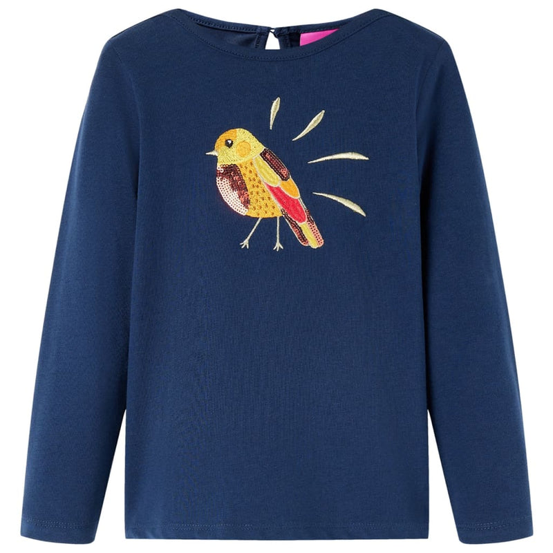 Load image into Gallery viewer, Vidaxl kindershirt met lange mouwen 128 marineblauw
